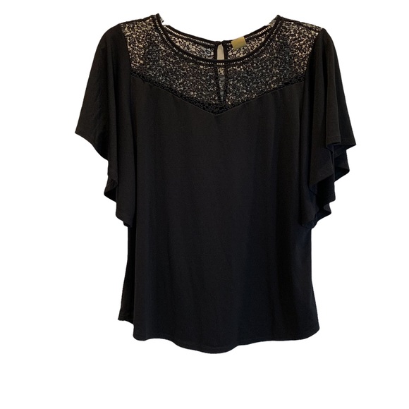 Worthington Tops - Worthington Black Lace Top‎ Bell Sleeves M